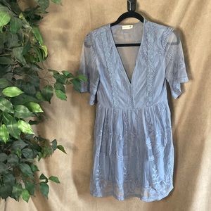 Blue/gray lace baby doll dress! Size medium. Brand Promesa
